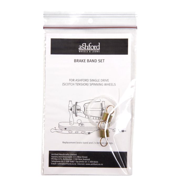 Ashford Brake Band Set with one nylon band and two metal tension springs.