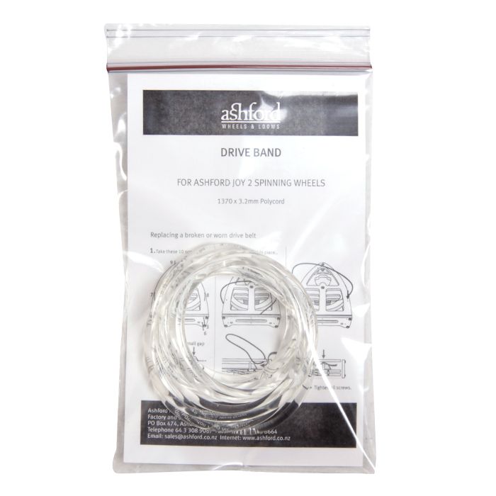 Ashford Joy 2 Drive Band ready for installation on second-generation Joy spinning wheel.