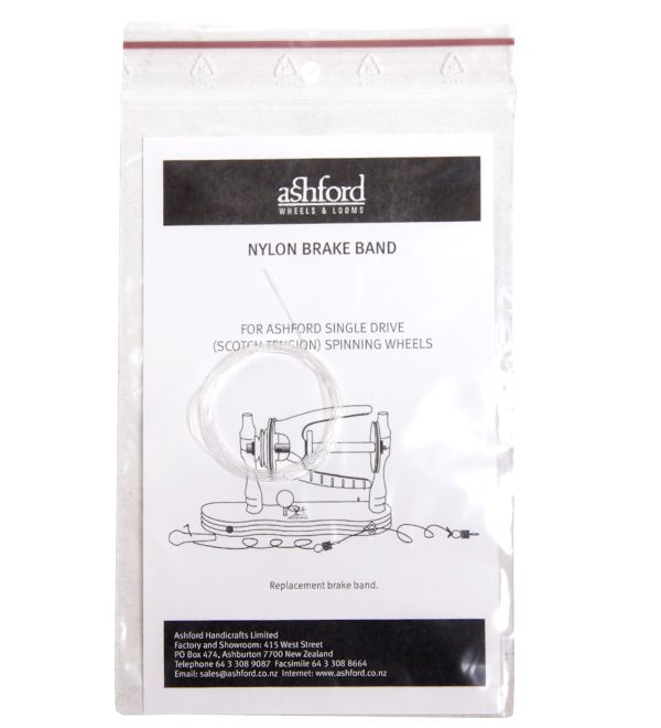 Ashford Nylon Brake Band coiled with tension spring, suitable for single drive spinning wheels.