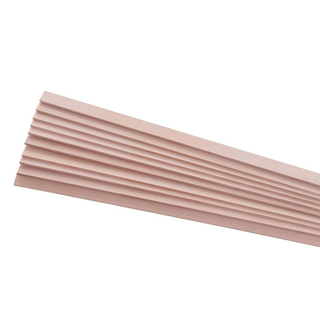 Ashford Wooden Warp Sticks stacked neatly, sized for the 38.5-inch Ashford Jack Loom