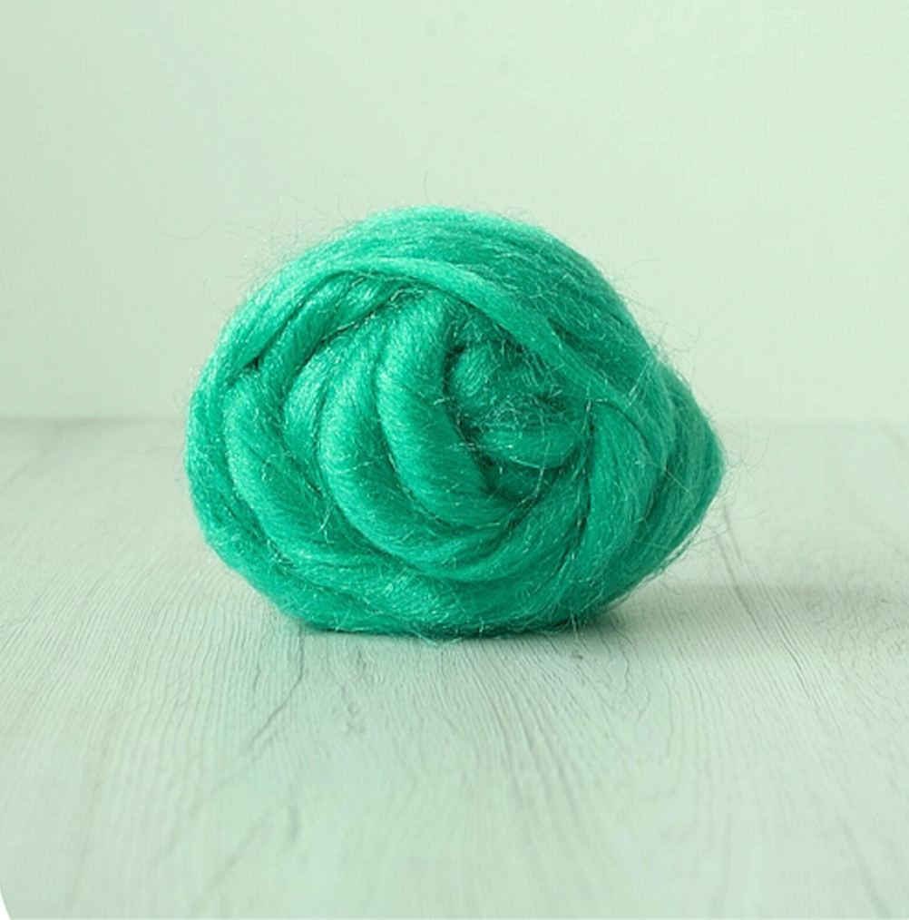 Fabulous Firestar! Jade Green Great for Spinning and Felting