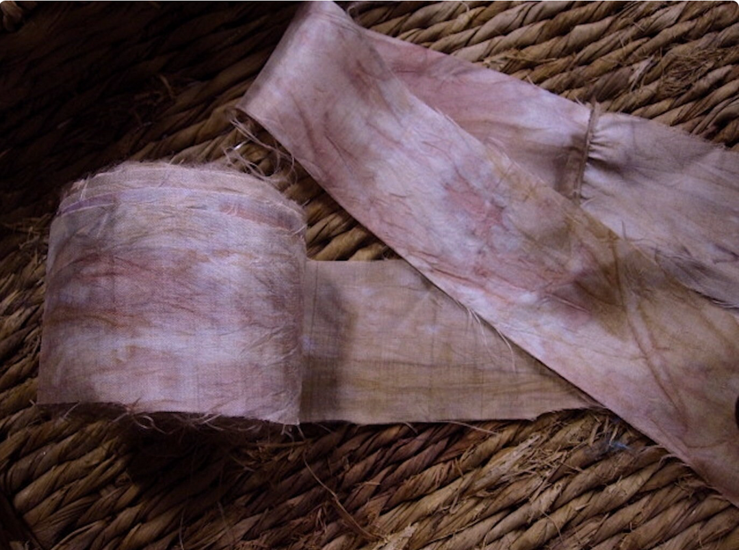 EXTRA WIDE Smokey Blush Dusty Pinks Multi Recycled Sari Silk Ribbon