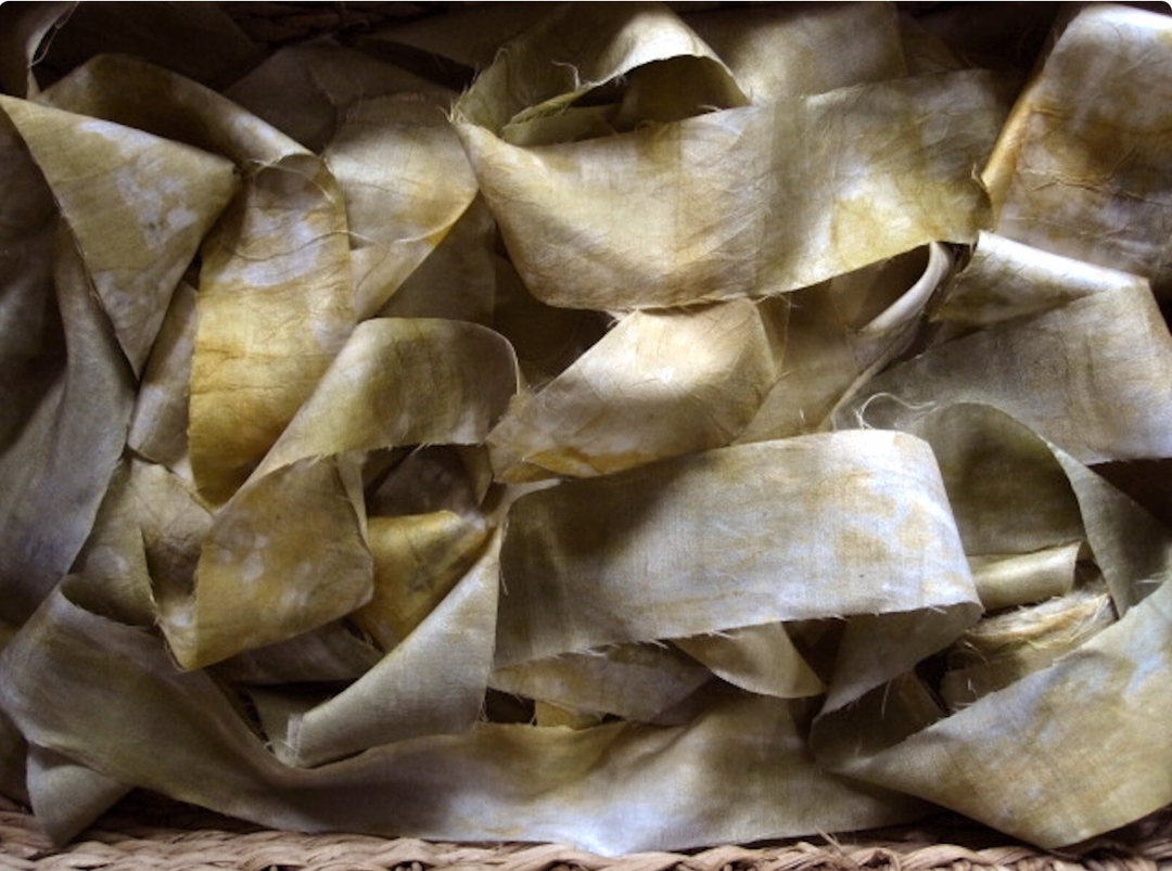 EXTRA WIDE Smokey Blush Dusty Pinks Multi Recycled Sari Silk Ribbon