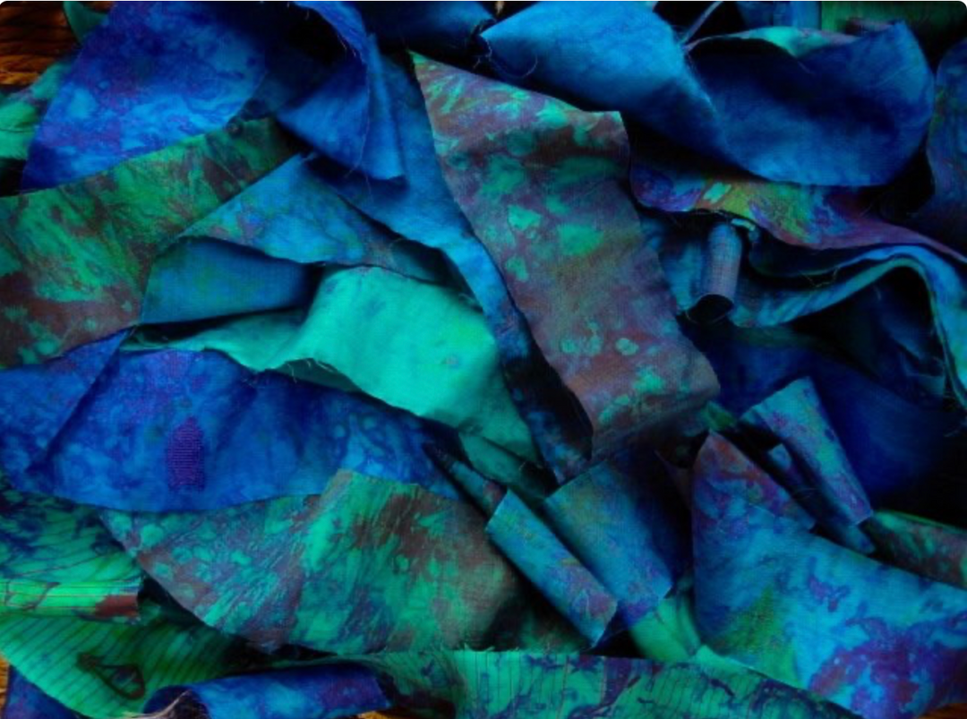 EXTRA WIDE Smokey Blush Dusty Pinks Multi Recycled Sari Silk Ribbon