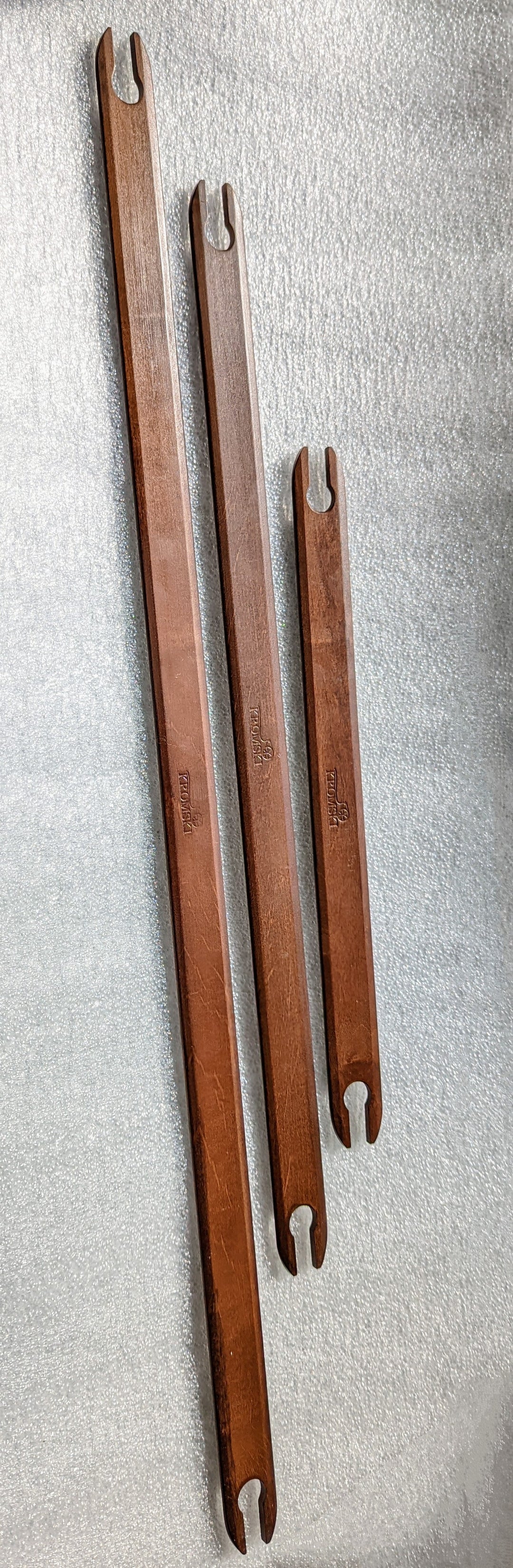 Kromski WALNUT Shuttles & Pick Up Sticks for Harp Forte Rigid Heddle Loom