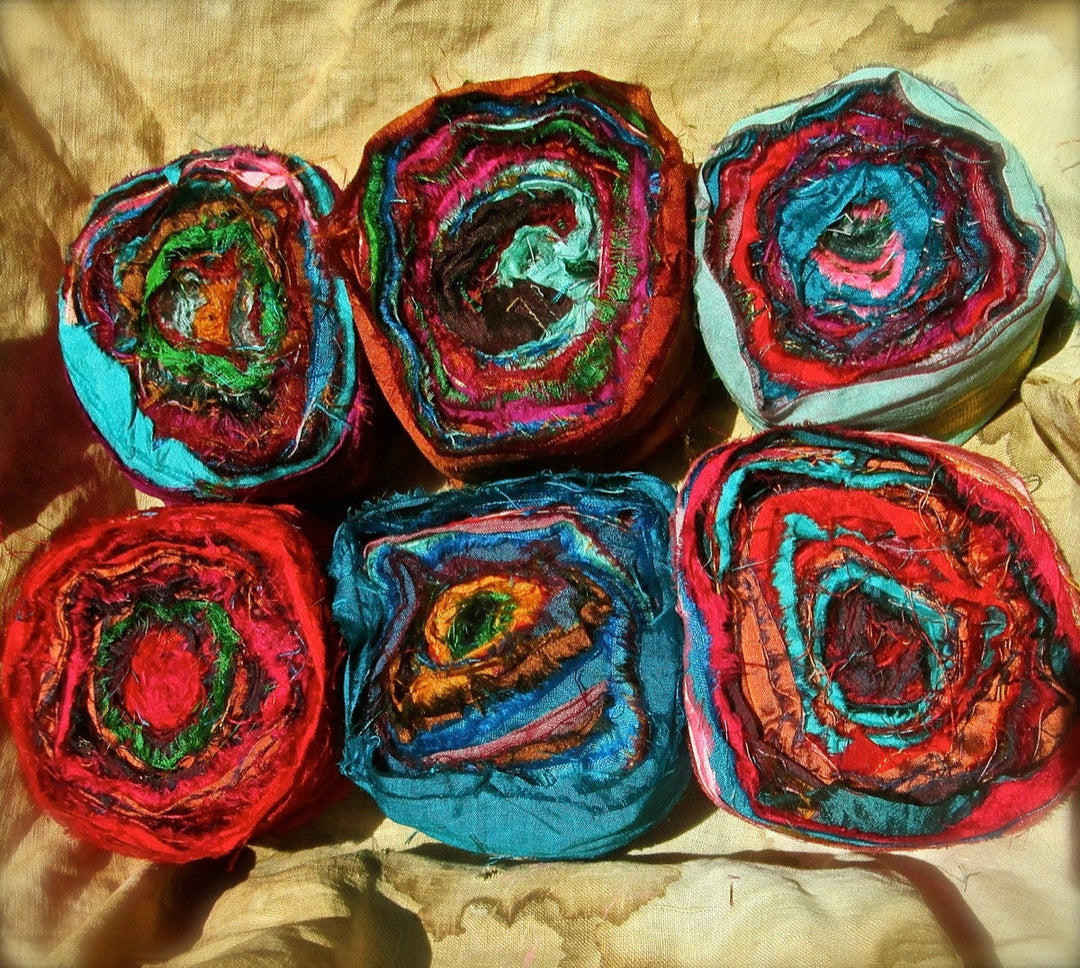 Stunning Extra Wide Persian Bazaar Recycled Sari Silk Ribbon