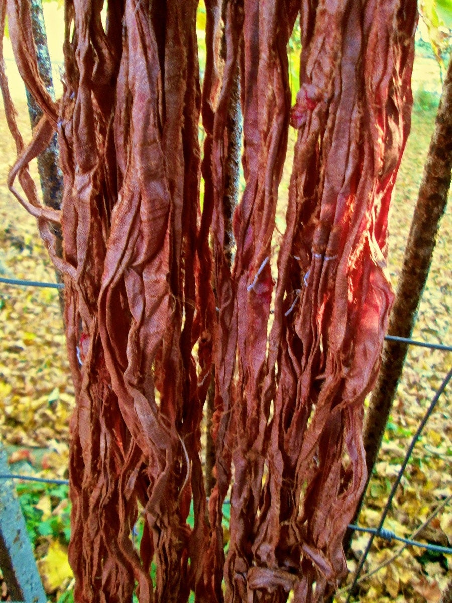 Ramblin' Rose Recycled Sari Silk Ribbon Yarn 5 Yards