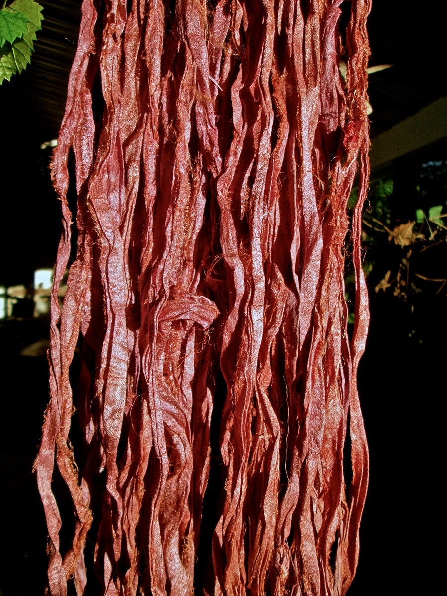Ramblin' Rose Recycled Sari Silk Ribbon Yarn 5 Yards