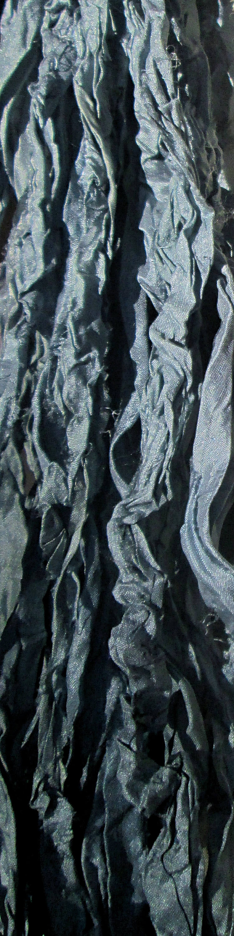 Slate Blue-Gray Recycled Sari Silk Eyelash Ribbon