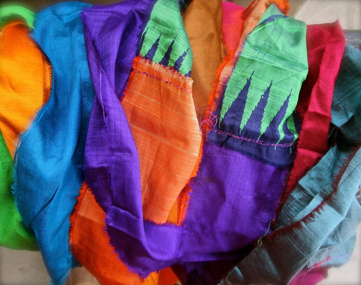 Stunning Extra Wide Persian Bazaar Recycled Sari Silk Ribbon