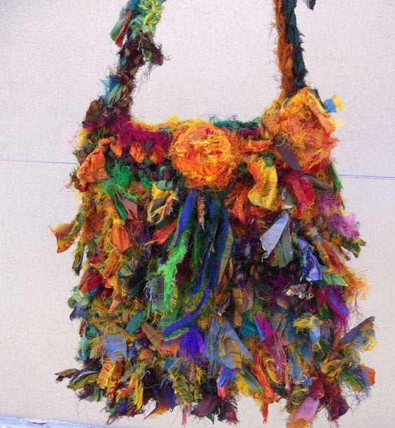 Stunning Extra Wide Persian Bazaar Recycled Sari Silk Ribbon