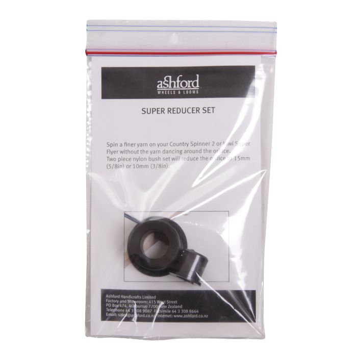 Ashford Super Reducer Set showing 15mm and 10mm orifice bushings.