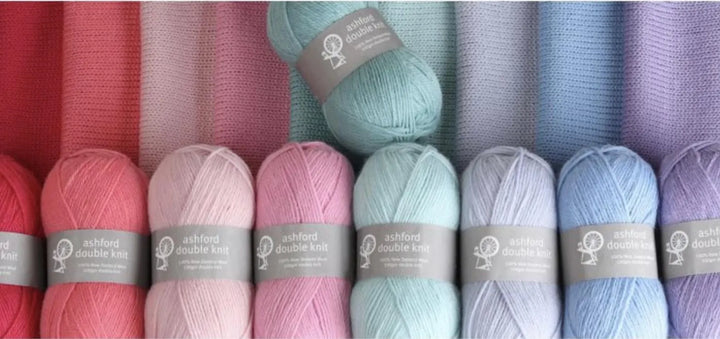 Ashford Pastels Double Knit Wool Yarn – 100% New Zealand Wool, DK 8-Ply, 9-Ball Color Collection
