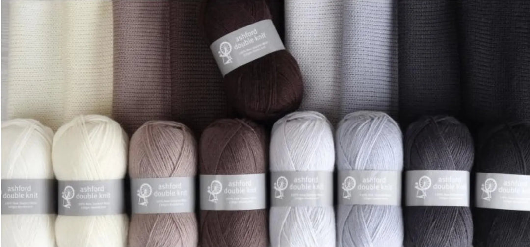 Ashford Neutrals Double Knit Wool Yarn – 100% New Zealand Wool, DK 8-Ply, 9-Ball Color Collection