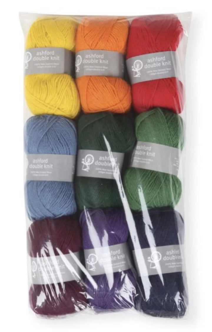 Ashford Classics Double Knit Wool Yarn – 100% New Zealand Wool, DK 8-Ply, 9-Ball Color Collection
