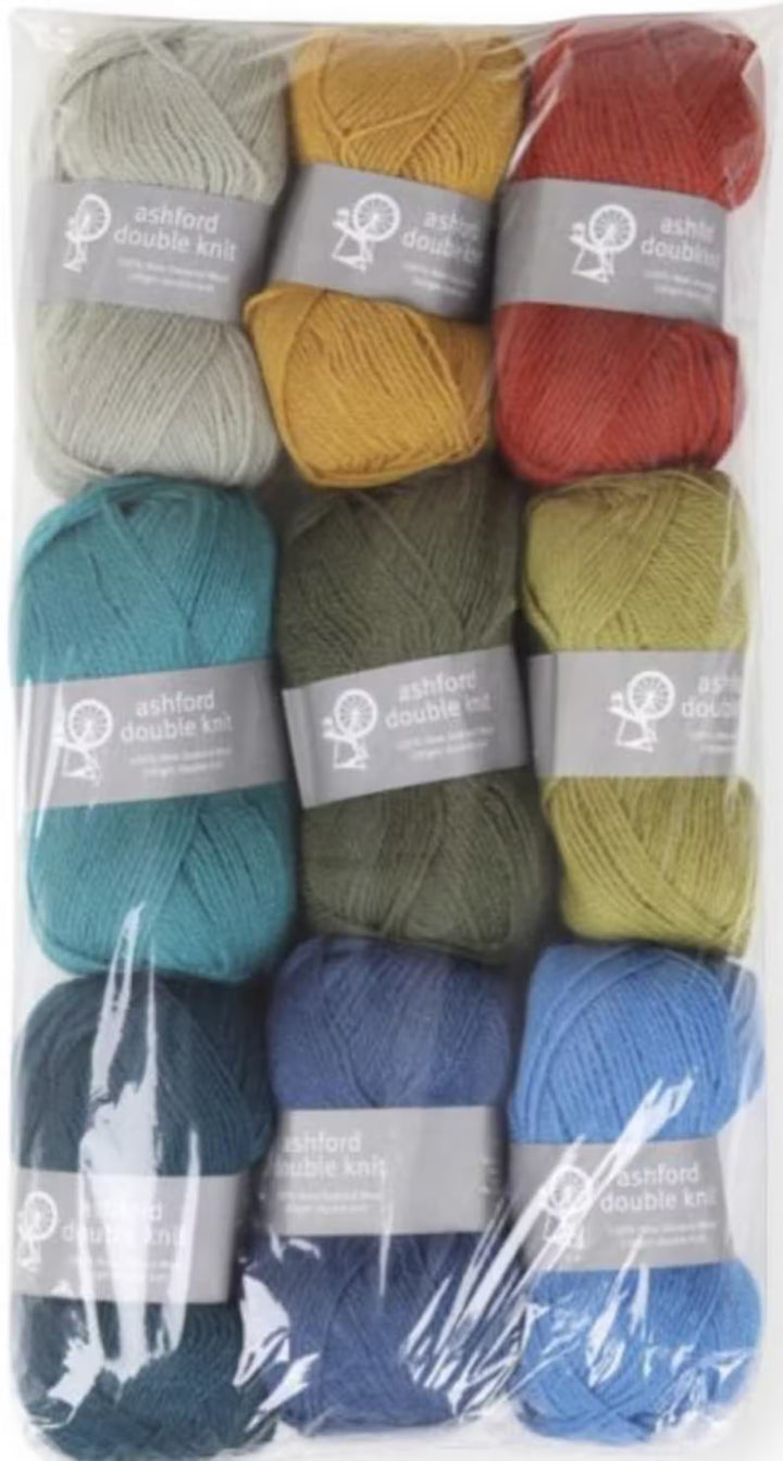 Ashford Fashion Double Knit Wool Yarn – 100% New Zealand Wool, DK 8-Ply, 9-Ball Color Collection