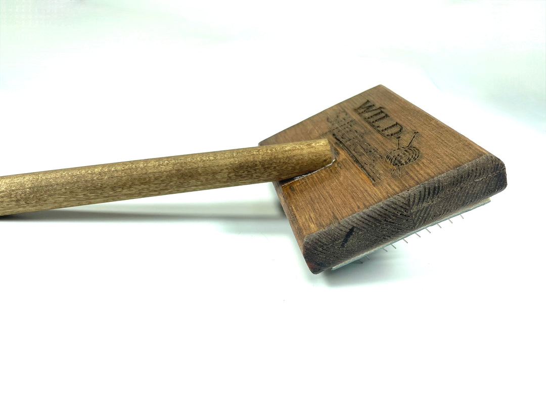 Fiber prep blending brush close-up