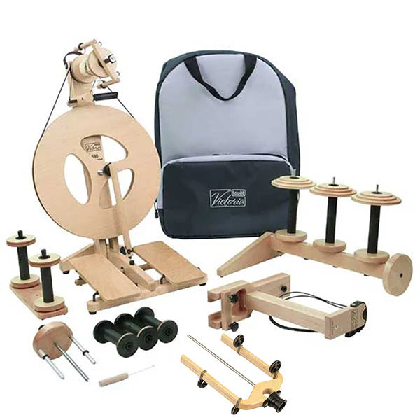Louët Victoria S95 Fully Loaded Spinning Wheel | Portable Folding Travel Wheel with Complete Accessory Package