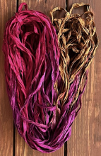 Load image into Gallery viewer, Bee Balm  Recycled Sari Silk Thin Ribbon
