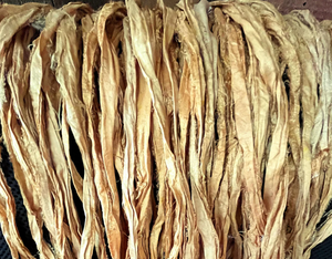 Gold Recycled Sari Silk Thin Ribbon Yarn 5 Yards for Jewelry Weaving Spinning & Mixed Media