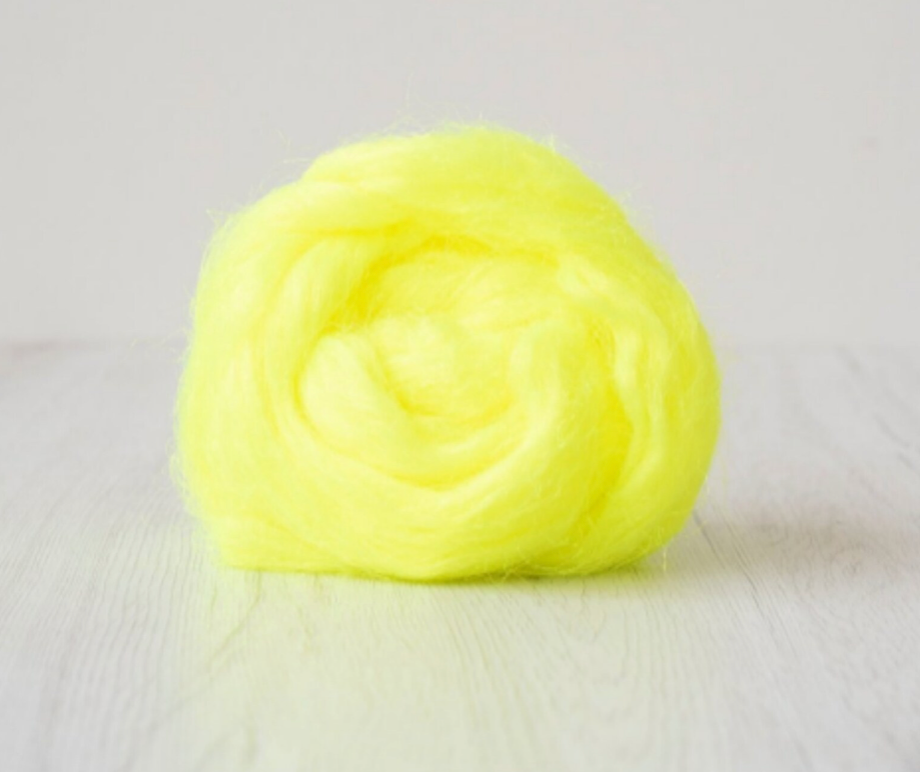 Fabulous Firestar! Electric Citron Great for Spinning and Felting