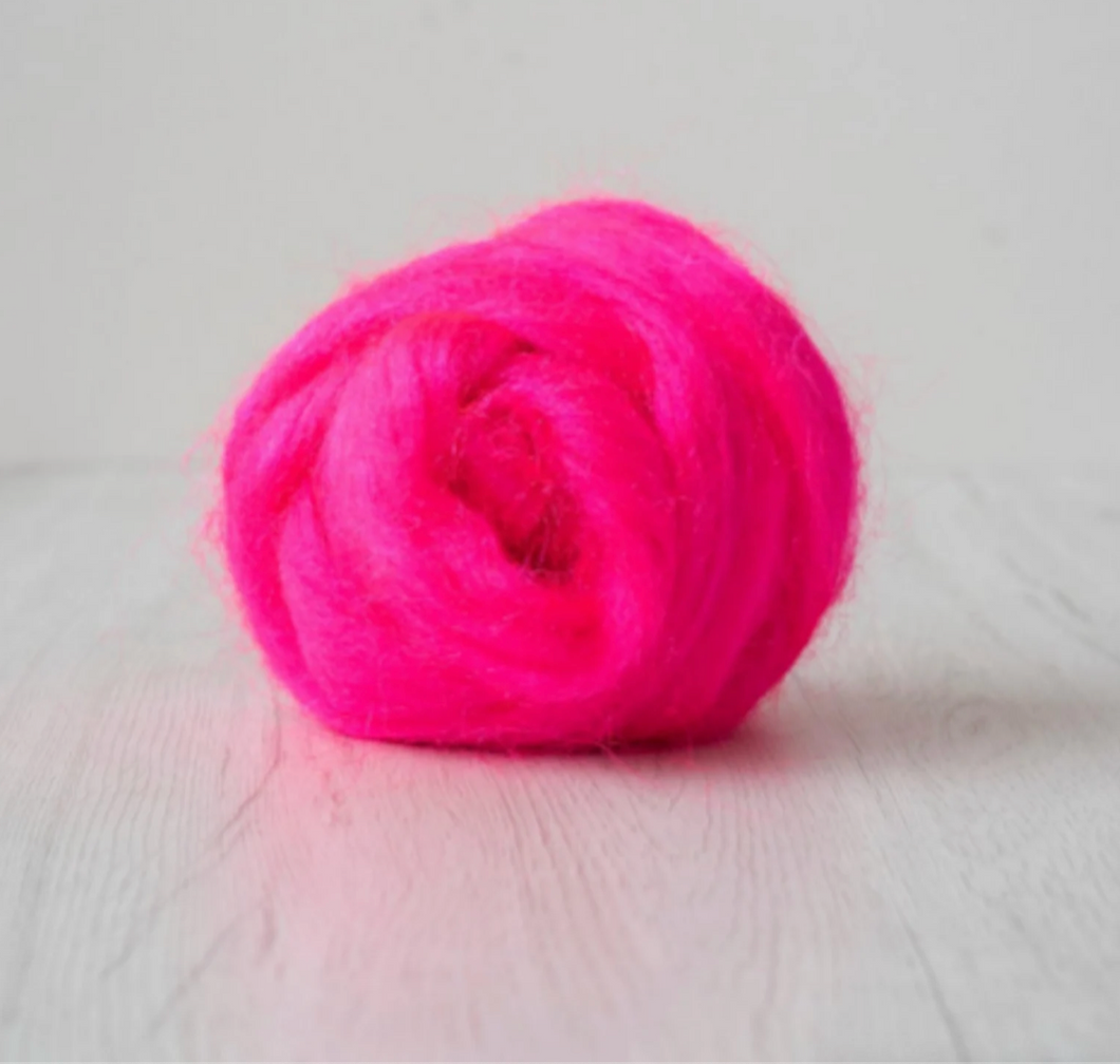 Fabulous Firestar! Hot Pink Great for Spinning and Felting