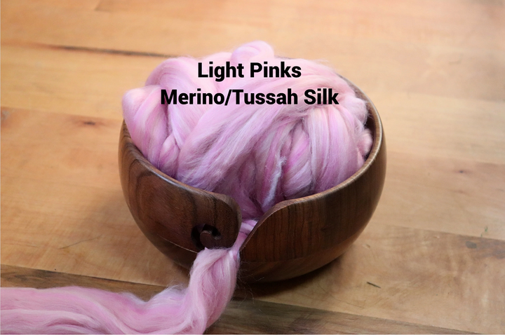 Super Fine & Organic Light Pinks Multi Color 19 Micron DHG Merino Silk 70/30 SUPERFAST SHIPPING!