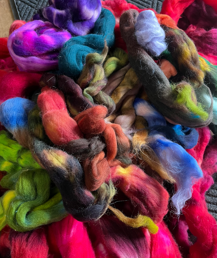 Natural Combed Wool Top Collection Sampler- Full Pound of Fiber!