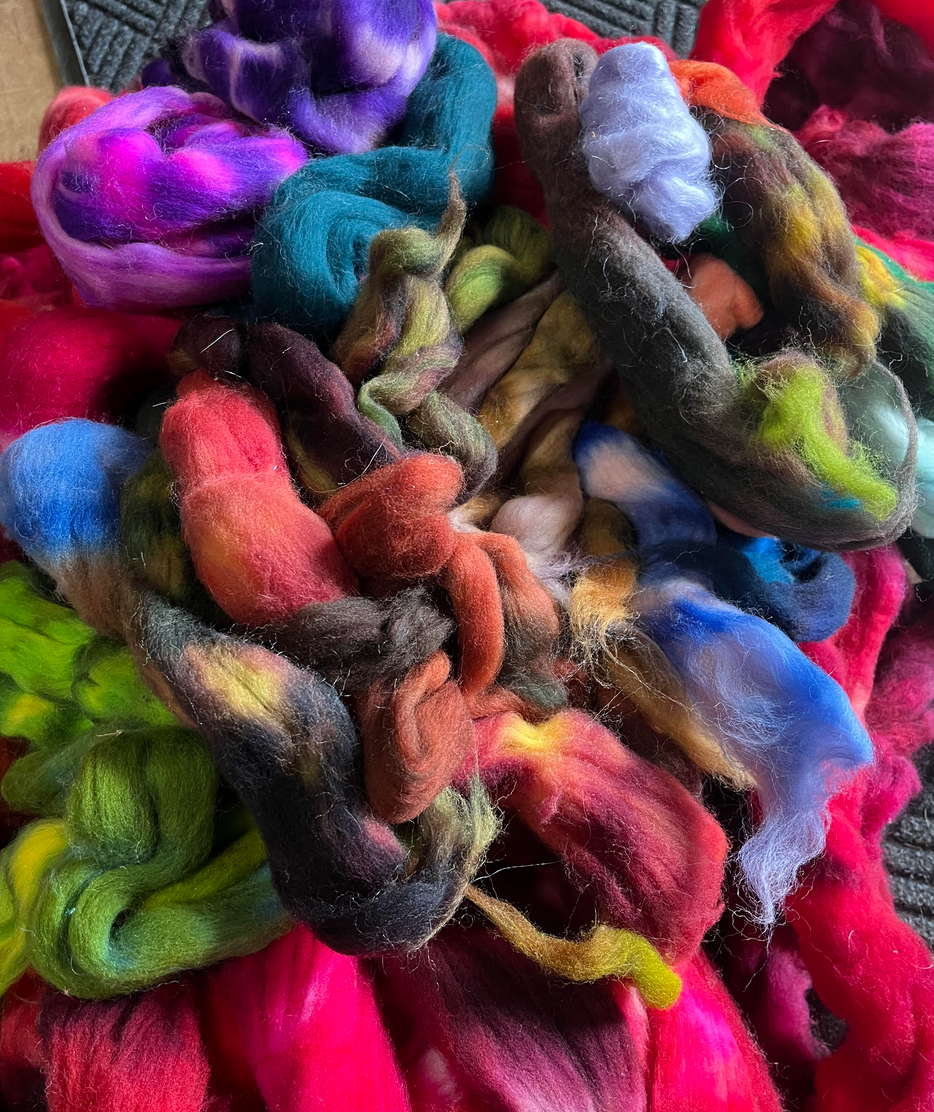Natural Combed Wool Top Collection Sampler- Full Pound of Fiber