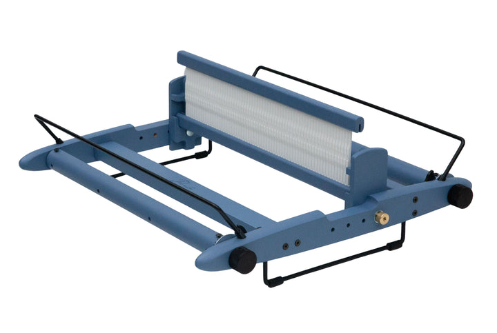 Kromski's harbor blue sixteen inch presto loom on a white background