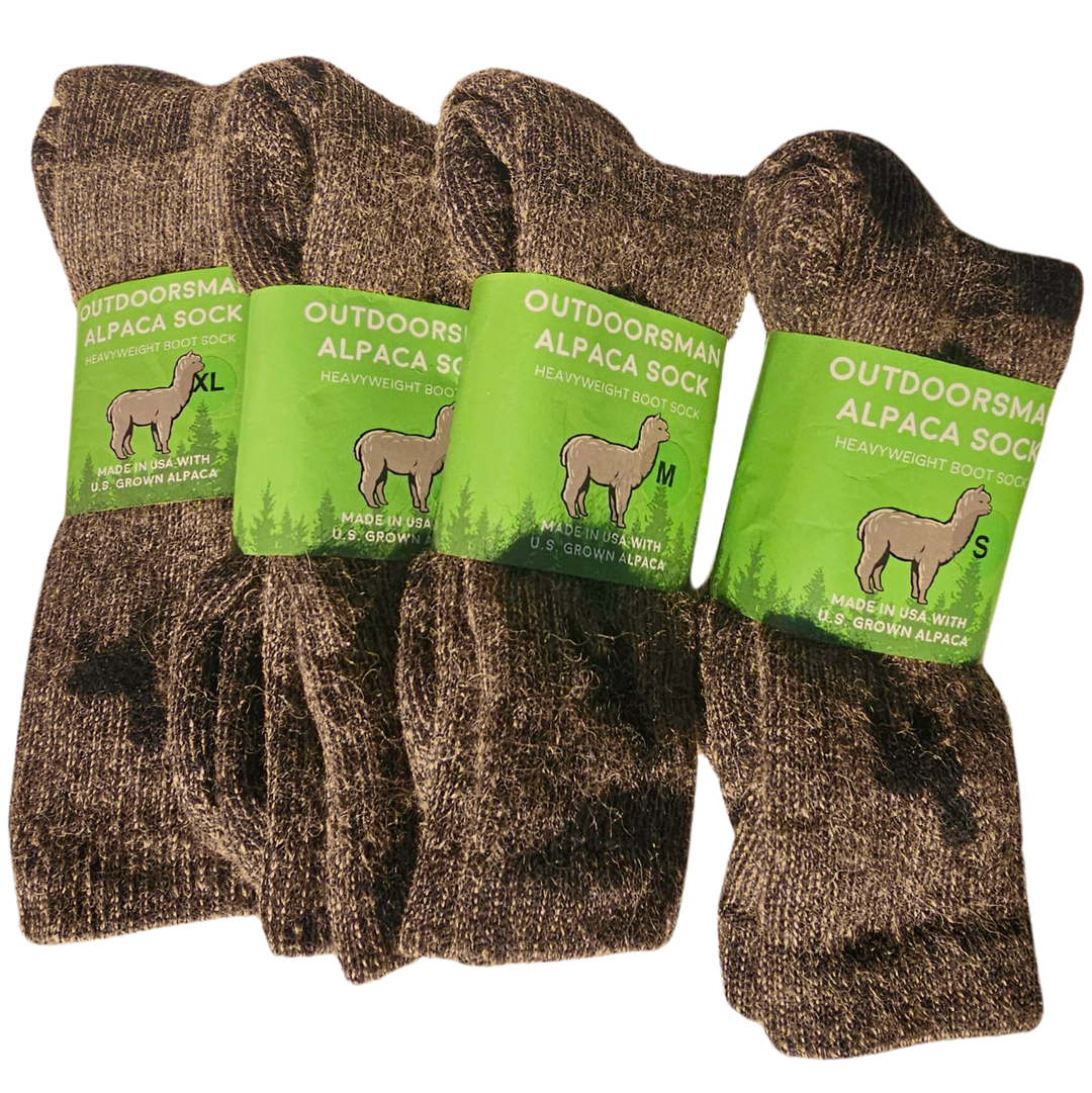 Close-up of Outdoorsman alpaca socks showcasing their soft texture and moisture-wicking properties for ultimate comfort.