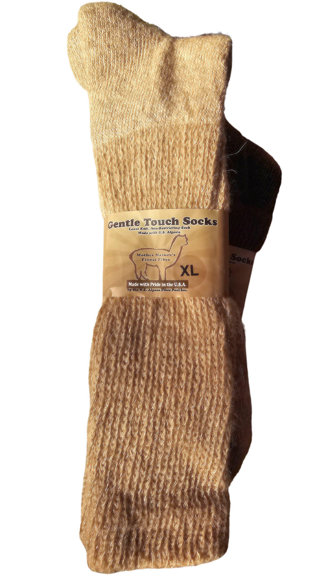 Gentle Touch wool-alpaca socks in neutral tones, elegantly arranged to emphasize their softness, warmth, and durability.