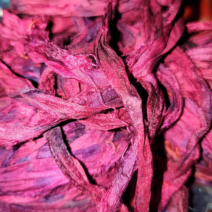 Sangria Multi Recycled Sari Silk Ribbon