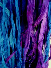 Load image into Gallery viewer, Nightshades Recycled Sari Silk Ribbon/Yarn
