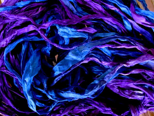 Nightshades Recycled Sari Silk Ribbon/Yarn