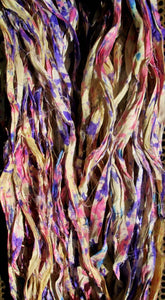 Pinkurples Recycled Sari Silk Thin Ribbon Yarn