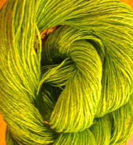 Wet Spun Linen Yarn Soft & Durable "Flourescent Green" Spinning Weaving Plying SUPER FAST SHIPPING!