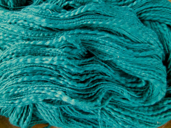 Novelty Yarn Teal 100% Cotton Slub Yarn Thick 'n Thin 300 - 350+ Yards SUPERFAST SHIPPING!