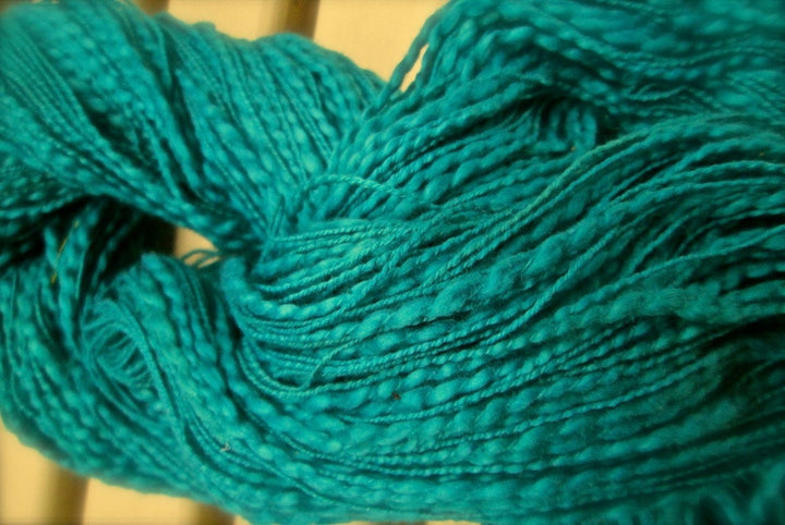 Novelty Yarn Teal 100% Cotton Slub Yarn Thick 'n Thin 300 - 350+ Yards SUPERFAST SHIPPING!