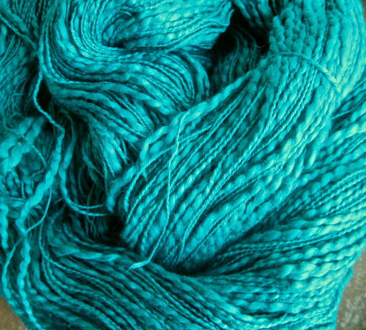 Novelty Yarn Tealquoise 100% Cotton Slub Yarn/Thread Thick 'n Thin 300 - 350+ Yards SUPER FAST SHIPPING!