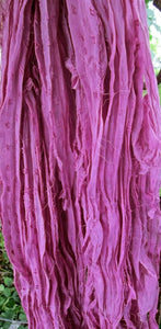 Berry Nubby Recycled Silk Chiffon Ribbon Novelty Yarn 5 Yards