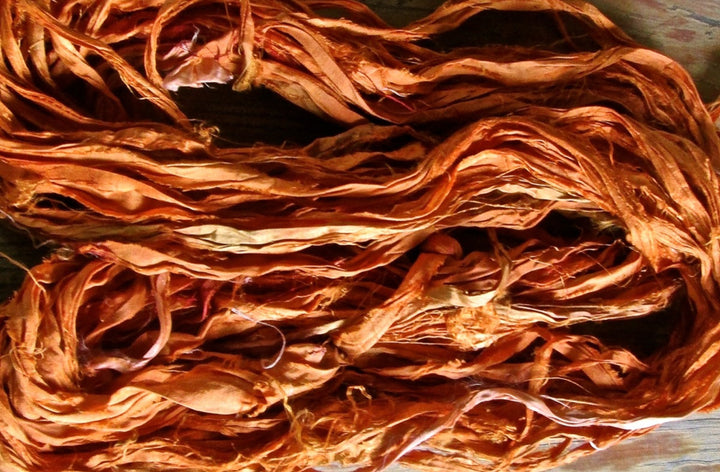 Cayenne Recycled Sari Silk Ribbon Yarn 5 Yards