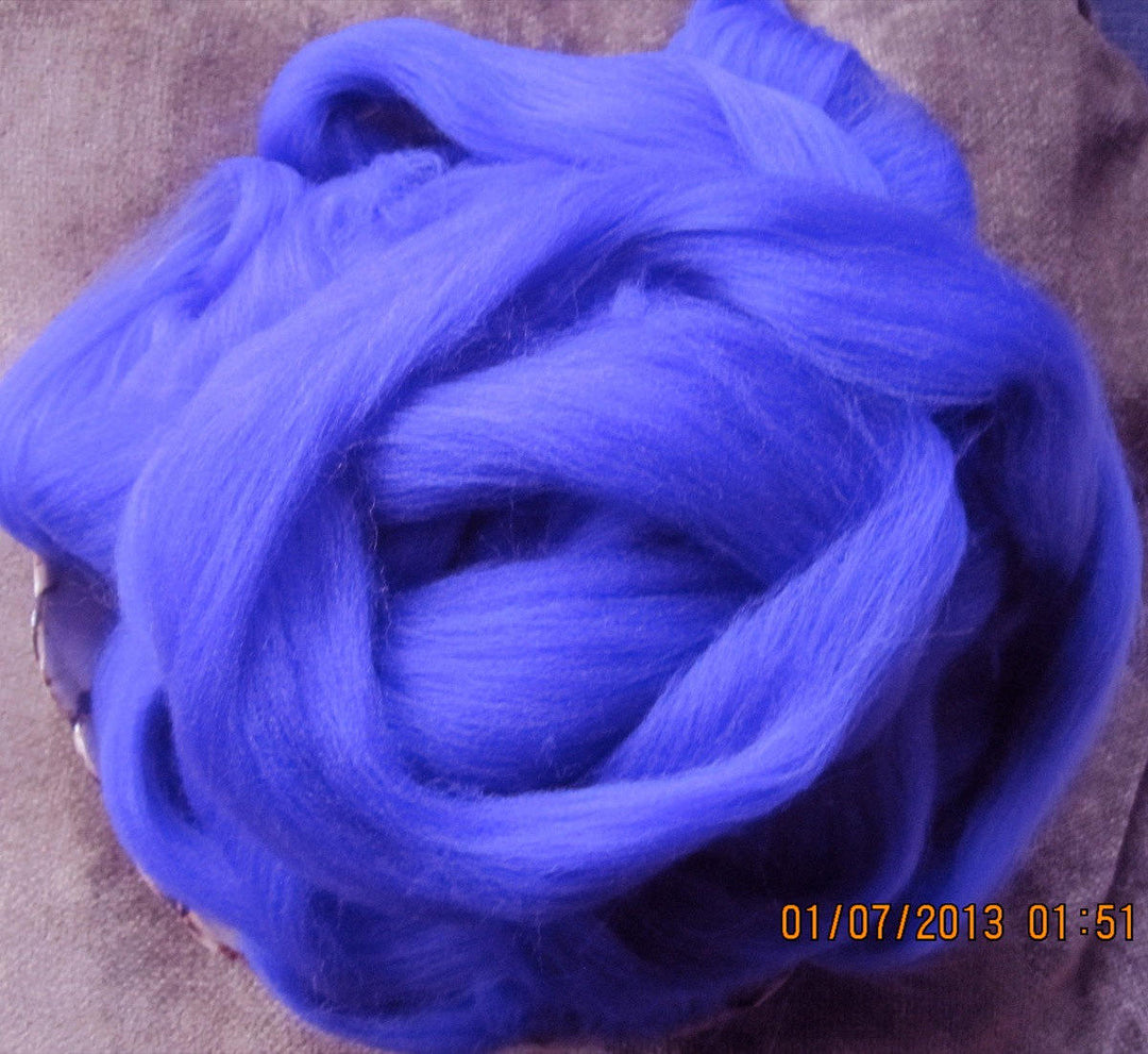 Rich and Vibrant Royal Merino Longwool Top Superwash