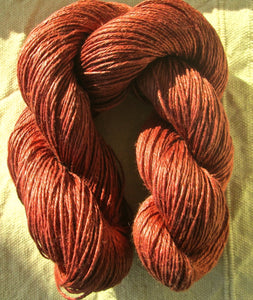 Wet Spun Linen Yarn Soft & Durable "Brick Red"