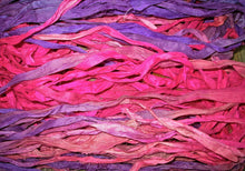 Load image into Gallery viewer, Picadilly Recycled Sari Silk Thin Ribbon Yarn 5 - 10 Yards for Jewelry Weaving Spinning &amp; Mixed Media

