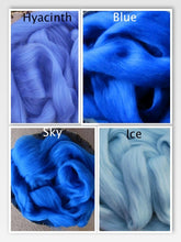 Load image into Gallery viewer, Blue Merino Ashland Bay Solids Merino 21.5 Micron Spinning Felting Fiber You Choose - SUPER FAST Shipping!
