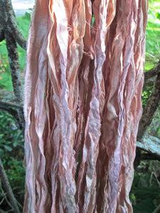 Baby Pinks Recycled Sari Silk Thin Ribbon