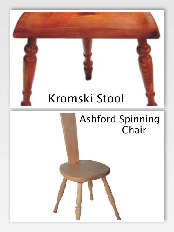 Kromski & Ashford Spinning Stool Chair You Choose Finish IN STOCK for SUPERFAST Shipping!