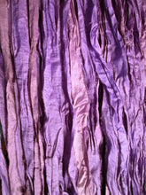 Load image into Gallery viewer, Iris Recycled Sari Silk Thin Ribbon Yarn 5 Yards Boho Jewelry Weaving Spinning Mixed Media SUPERFAST SHIPPING!
