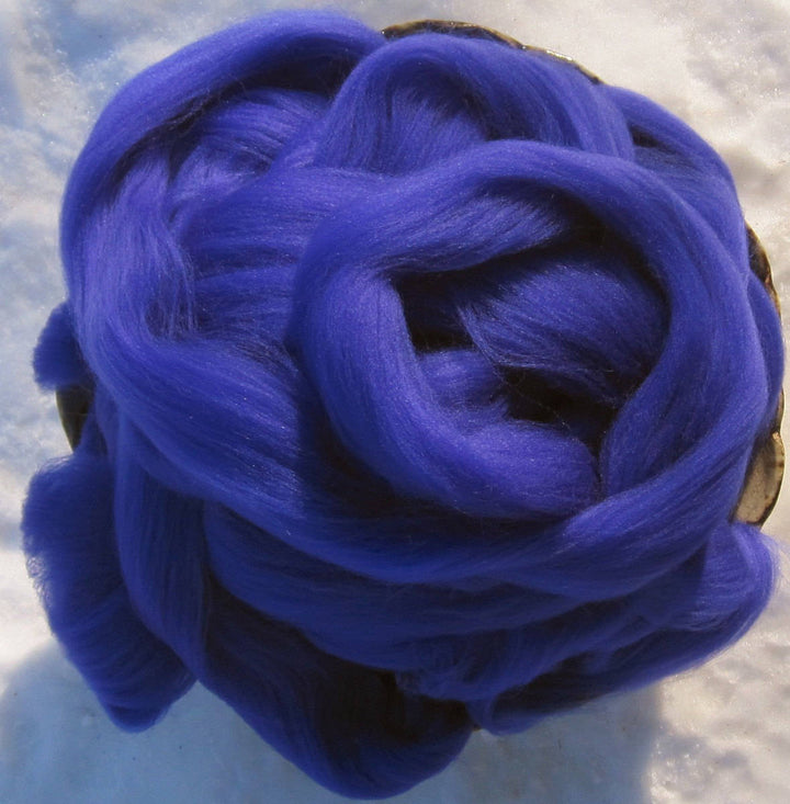 Rich and Vibrant Royal Merino Longwool Top Superwash